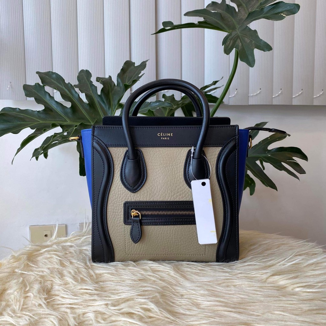 Celine Nano Luggage Tricolor Blue Luxury Bags Wallets on