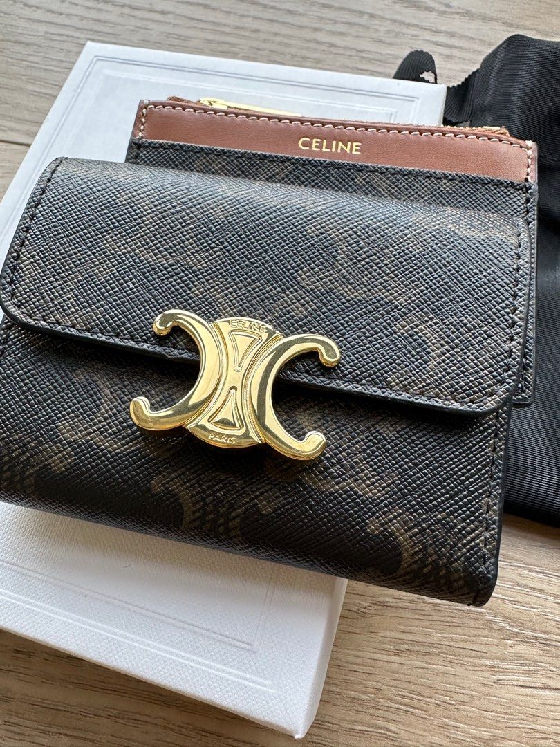 Celine Coin Card Pouch In Triomphe Canvas - Kaialux