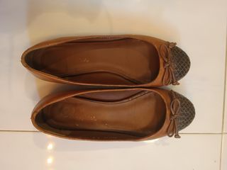 Cole Haan brown leather ballet flats, Nike air