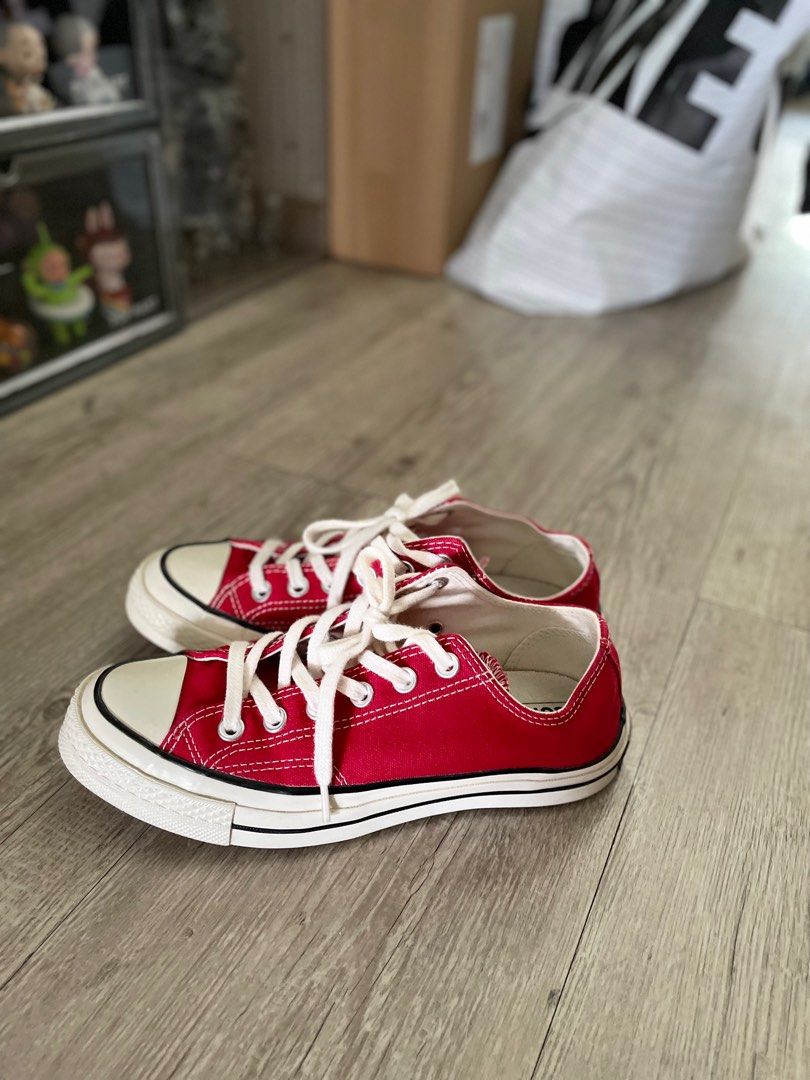 Red low top discount chucks