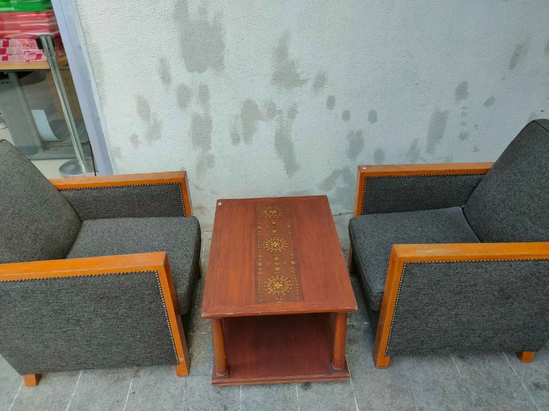 SINGLE SOFAS WITH COFFEE TABLE (Category: Chairs) located in San Pedro. Submitted by cgi.saversplustrading (Listing ID 1230749016, Image 2). Description: SINGLE SOFAS WITH COFFEE TABLE 📌 1 SET AVAILABLE ‼️ Grab it na ‼️ 📌 SALE ‼️ SALE ‼️ SALE ‼️ 📌 BEFORE : Php 15,000 📌 NOW : Php 10,000 📌 Include 2 pcs single sofa and 1 coffee table 📌 For Dining or living area 📌 Wooden table and sofas with arm rest 📌 Color may vary due to lighting 📌 Pick 