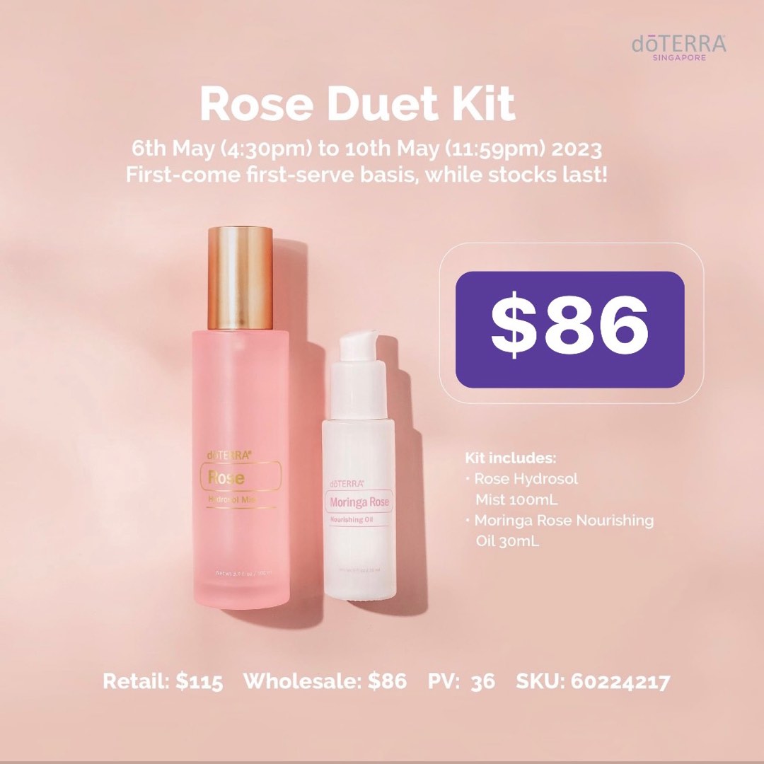 LAST] doTERRA Rose Duet Kit (Face Mist and Face Oil), Beauty