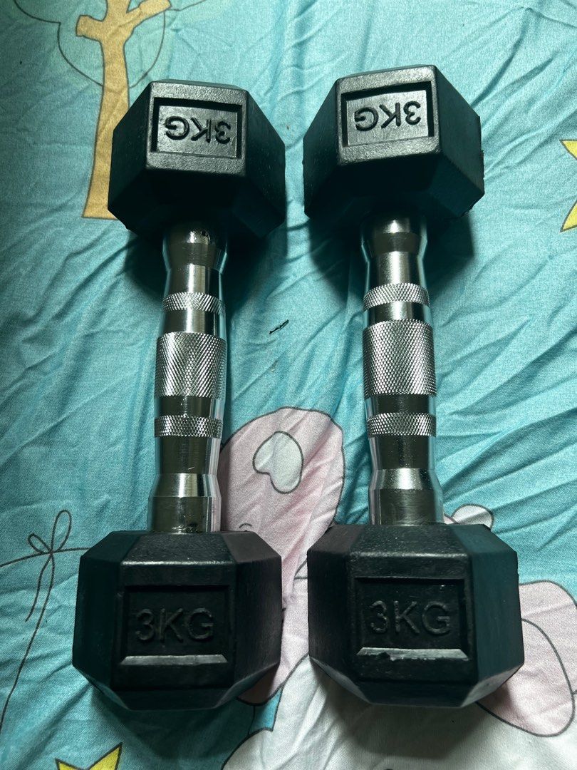 Dumbbell Set 3KG Each Sports Equipment Exercise Fitness Weights dumbbell-set-3kg-each-sports-equipment-exercise-fitness-weights