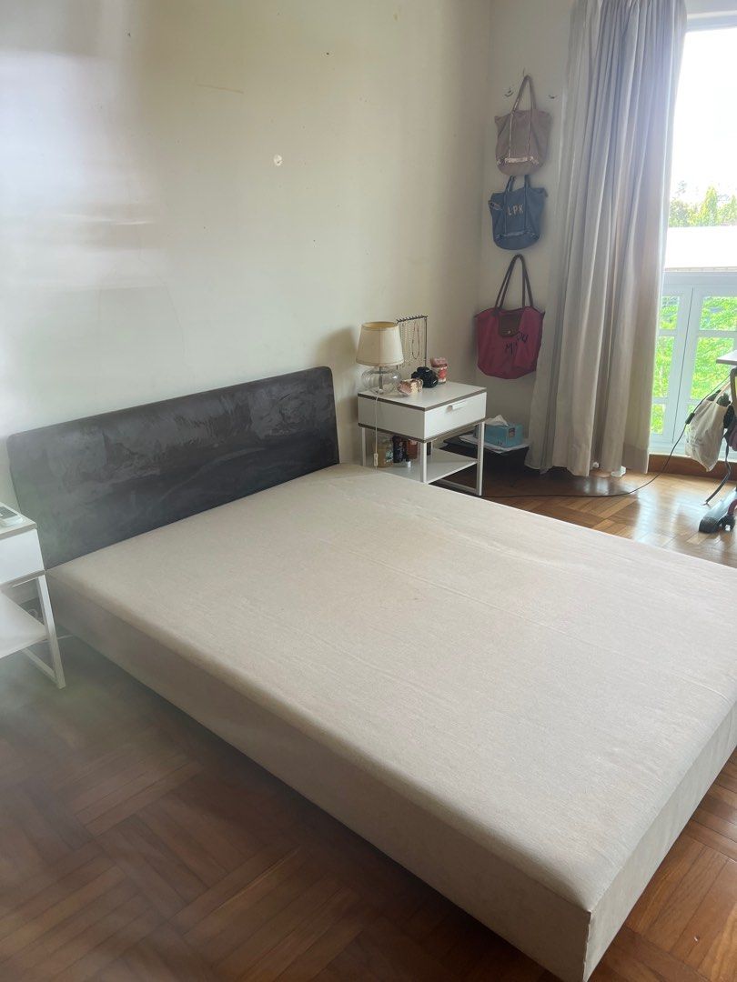 Dunlopillo queen size bed frame, Furniture & Home Living, Furniture