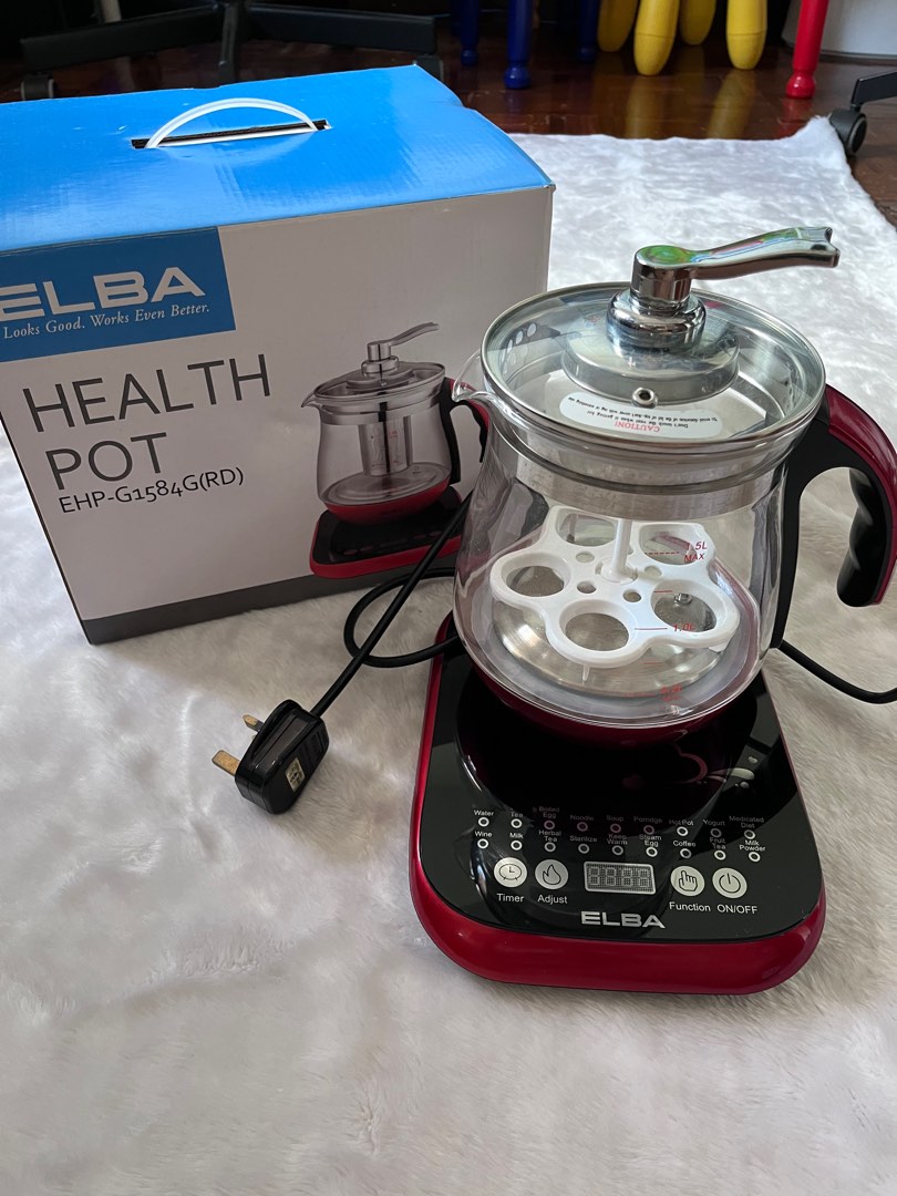 SYK ELBA Health Pot EHP-G1584G(RD) Stainless Steel Glass Body Multiple  Cooking Functions 800 Watts - 1.5 Liter Home Appliances Negeri Sembilan,  Malaysia Supplier, Seller, Provider, Authorized Dealer