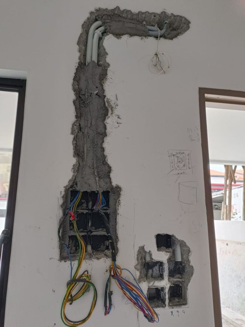 Electrical Hacking Electrical wiring hacking conceal plaster Ceiling, Services, Home ...