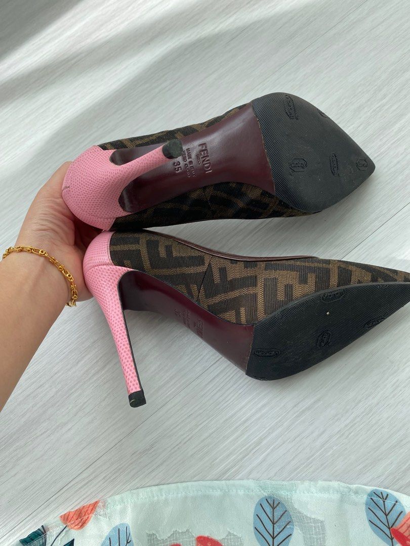 Fendi pink heels Luxury Sneakers Footwear on Carousell