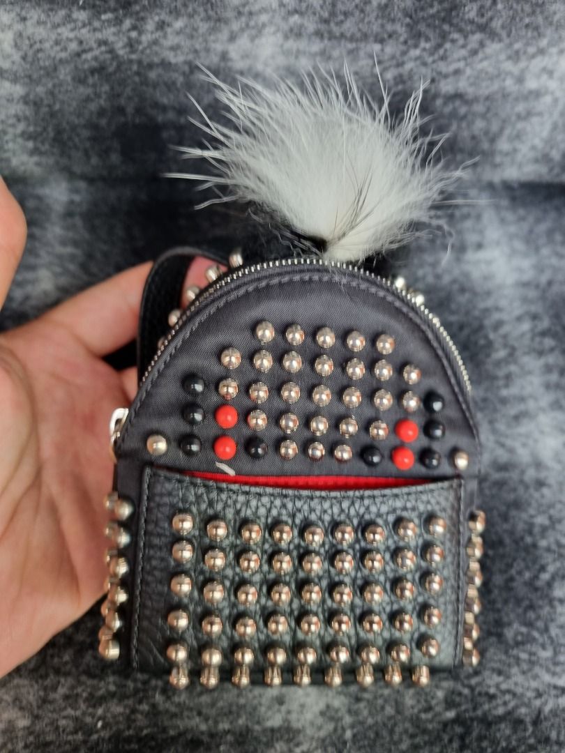 Fendi rare Punk metal studded backpack bag charm key chain pouch Luxury Accessories on Carousell