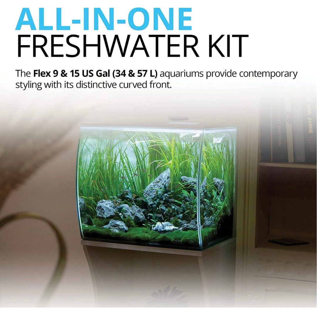 Fluval Flex | 57L | 41 x 39 x 39CM Zwart Aquarium Fluval Flex | 57L | 41 x 39 x 39CM Zwart Aquarium