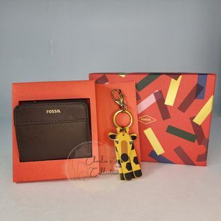 FOSSIL Madison wallet w/ giraffe- brown leather (in gift box)