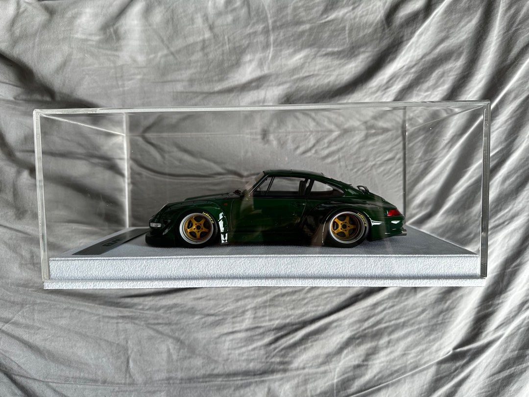Maquette Porsche 993 RWB GT3 Rose électrique 1:18 Par IG - Modèle Résine Avec éclairage