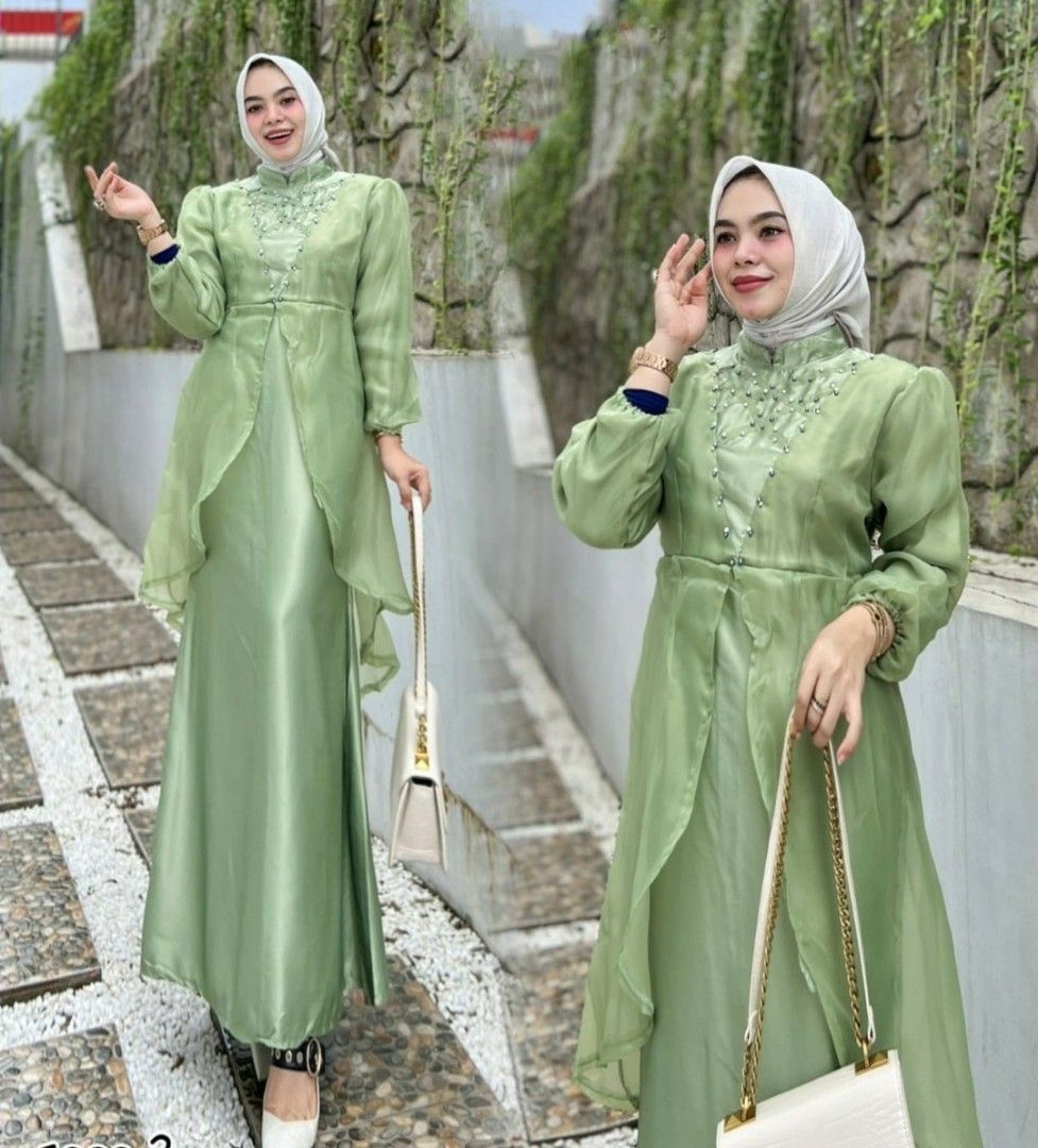 Organza dress hijab hot sale