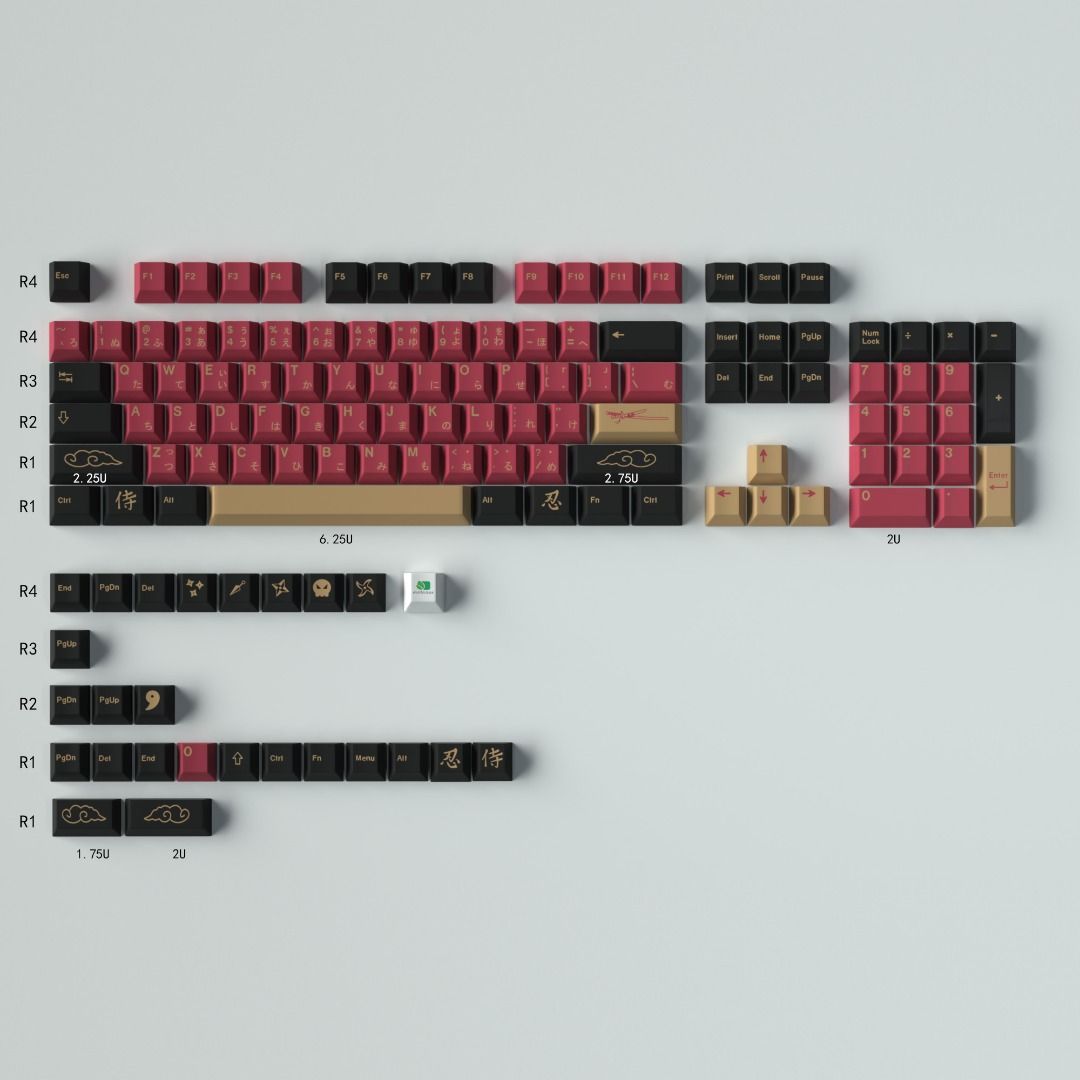 GMK Red Samurai Clone Keycaps, 電腦＆科技, 電腦周邊及配件, 電腦鍵盤及相關產品 - Carousell
