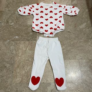 Heart print onesie set