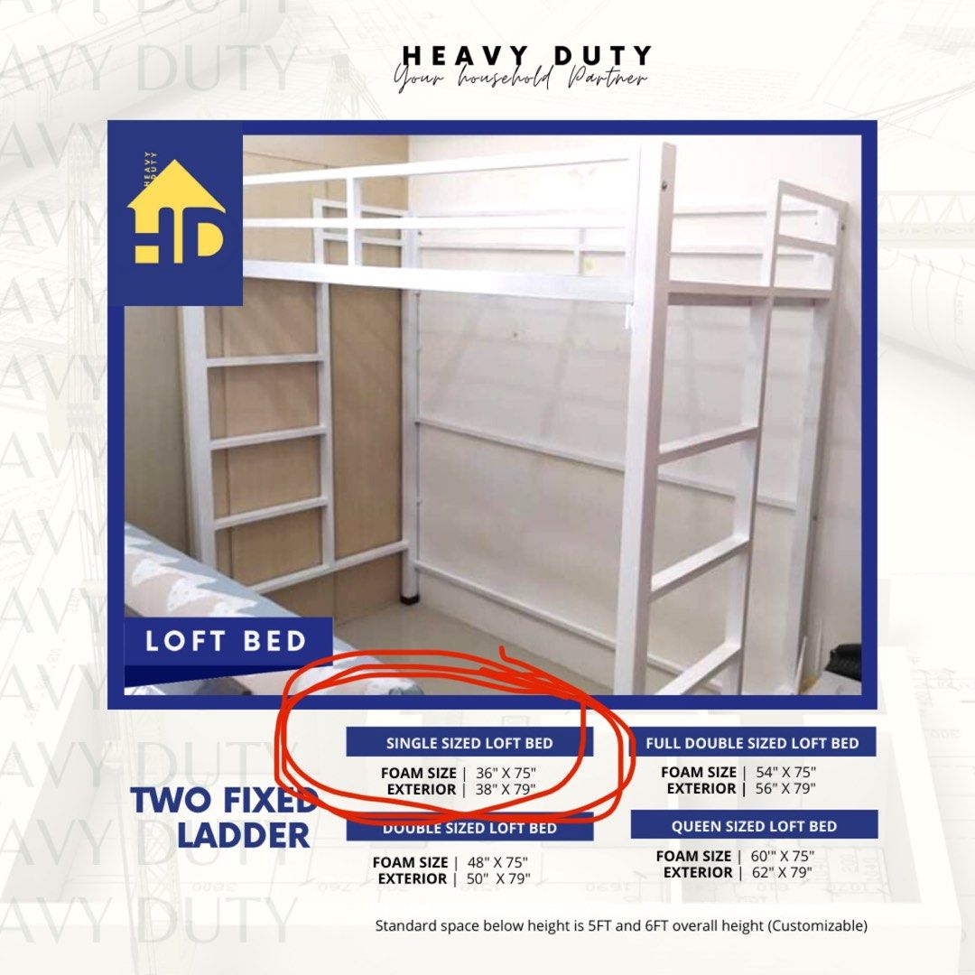 Heavy Duty Loft Bed w/ Table (WITH FREEBIE) on Carousell