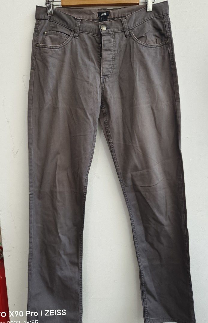 Skinny Fit Twill trousers  BrownBlue checked  Men  HM IN