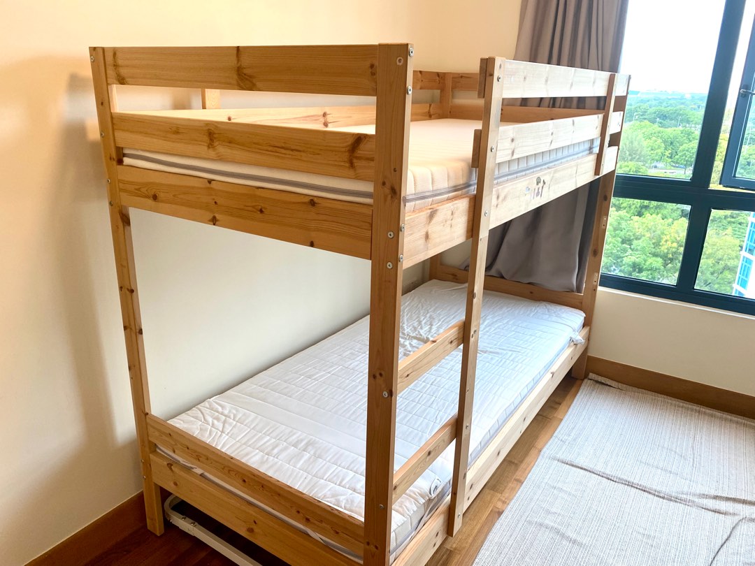Ikea Bunk Bed with mattress and underbed, Furniture & Home Living