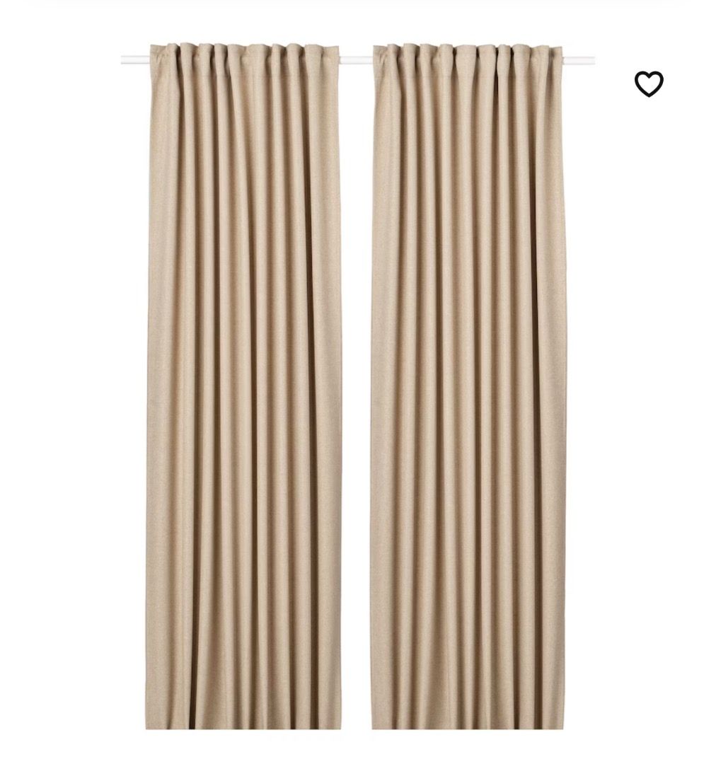 IKEA Curtain Room Darkening 145cm*250cm ANNAKAJSA Beige Free Sheer