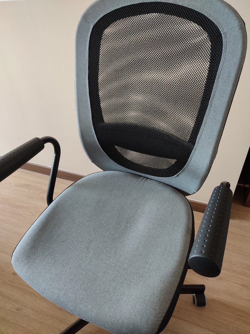 Ikea desk chair with removable arm rest, Furniture & Home Living