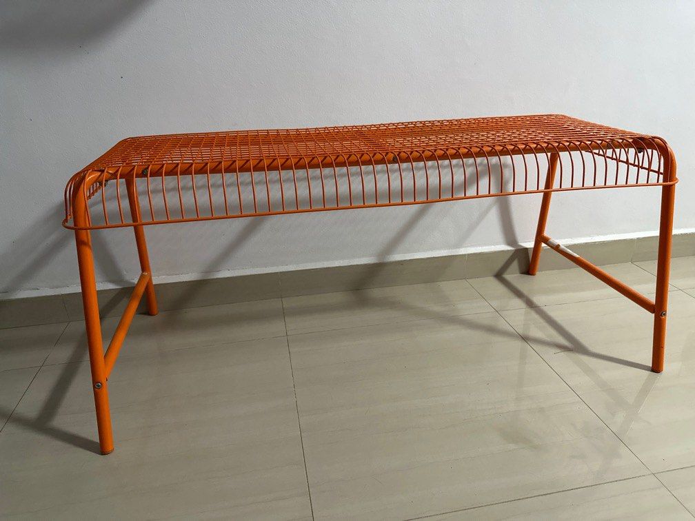 Ikea Vasteron Orange Metal Bench