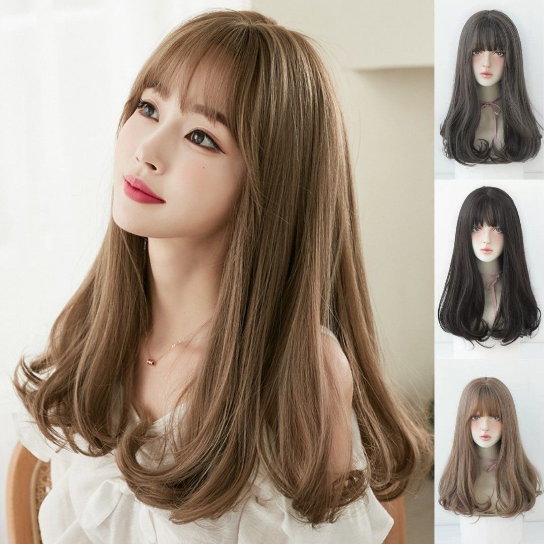 INSTOCK Korean 3 Colors Natural Straight Wavy C Curl Airy Bangs