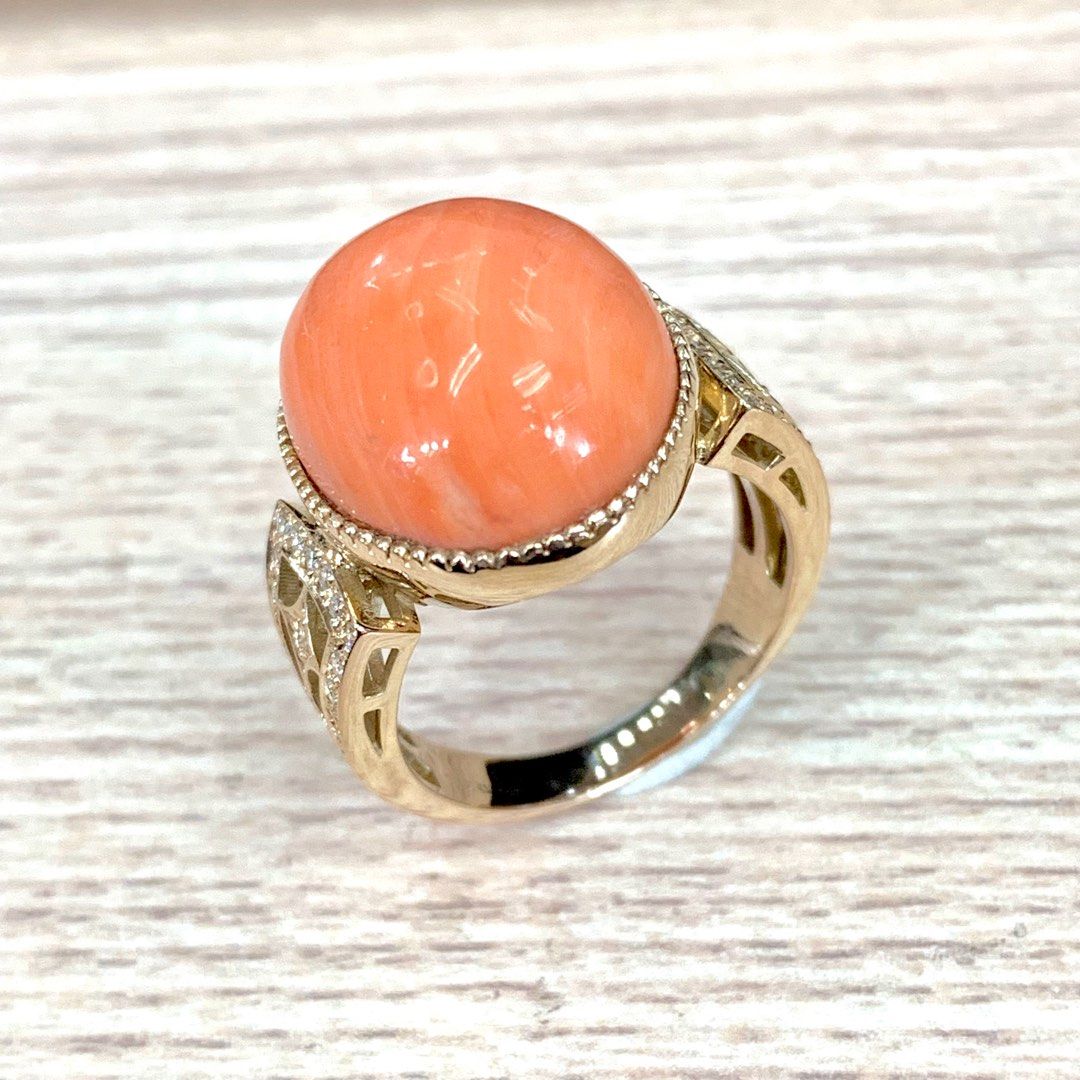 Gold online coral ring