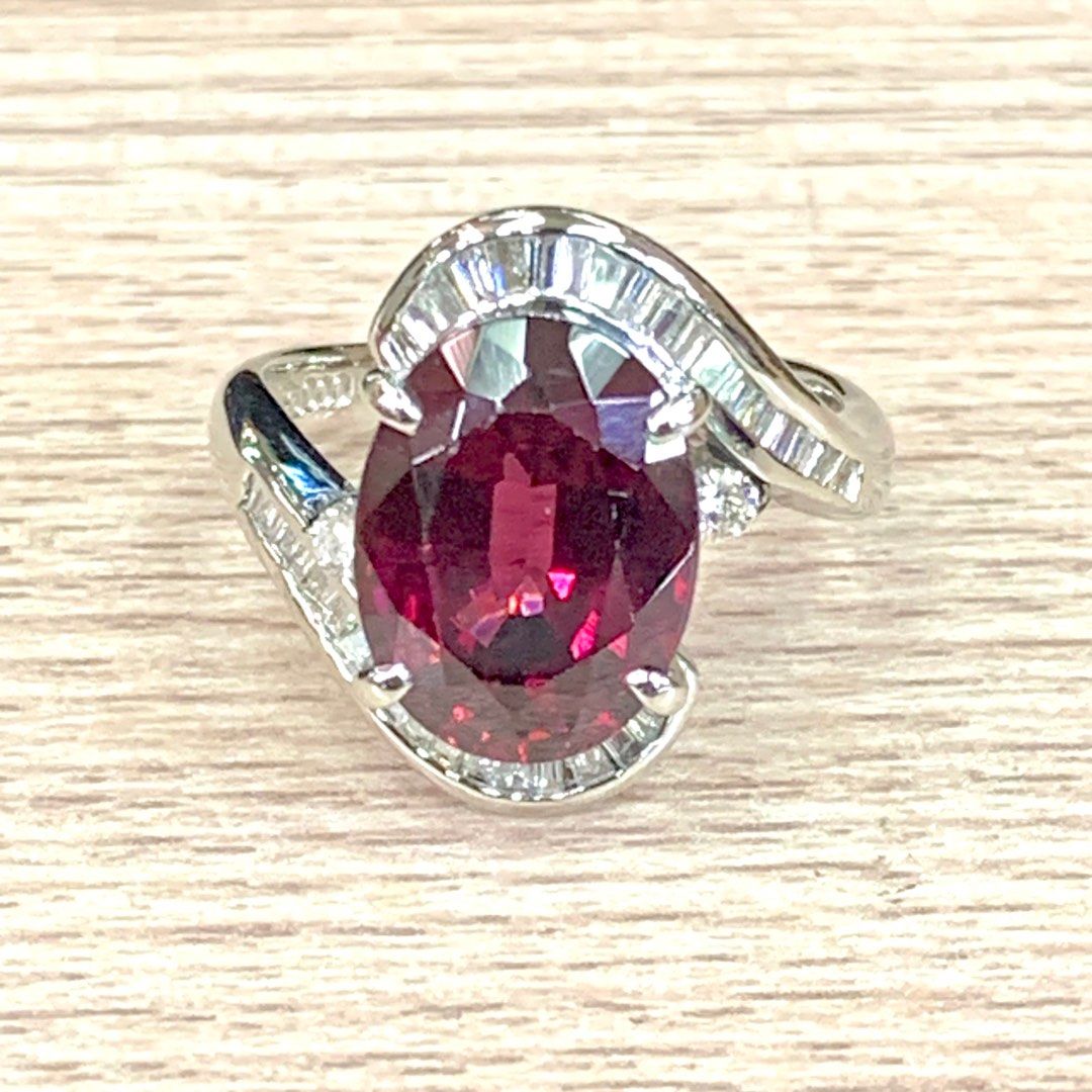 Garnet platinum ring online
