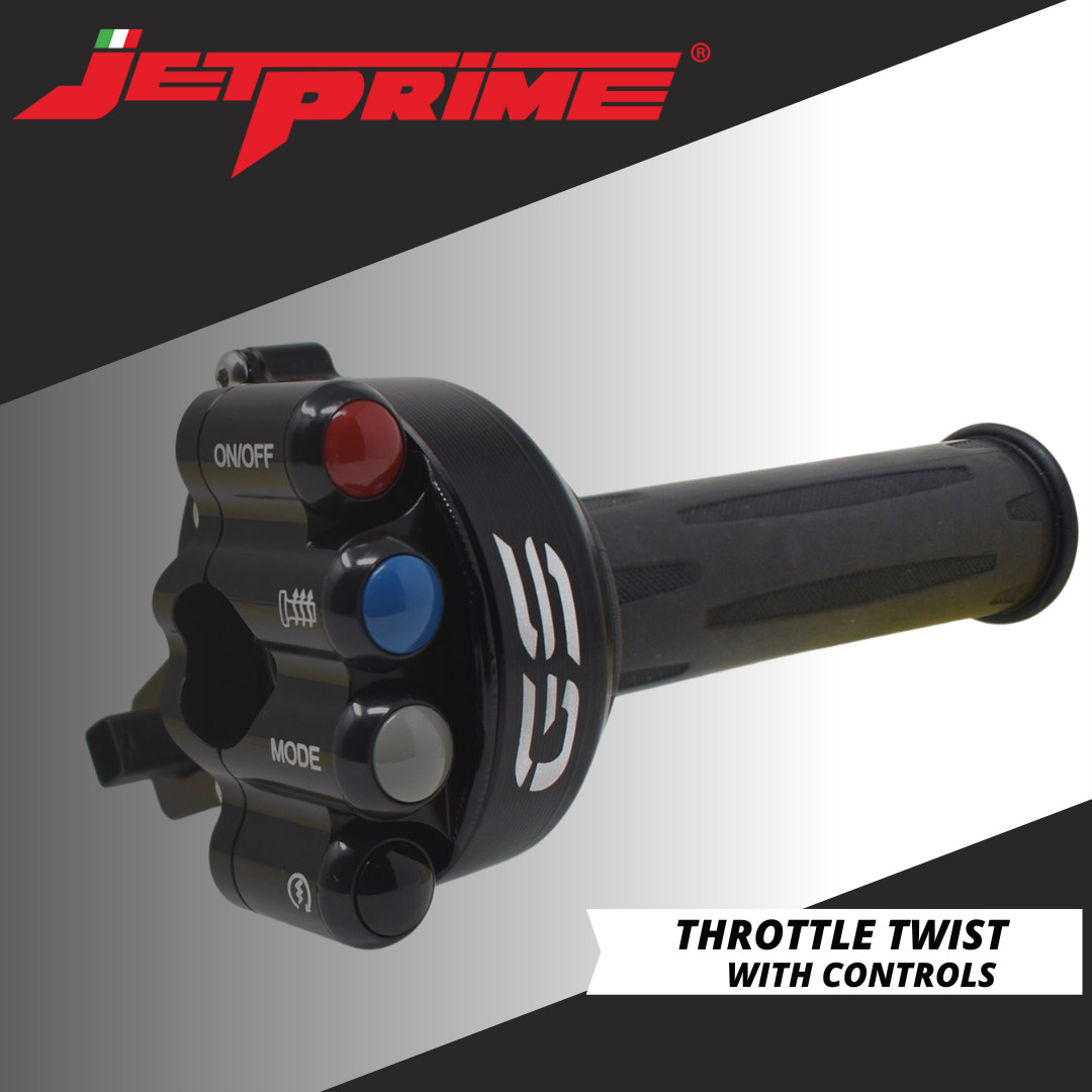 Jetprime Throttle twist grip with integrated controls for BMW GS