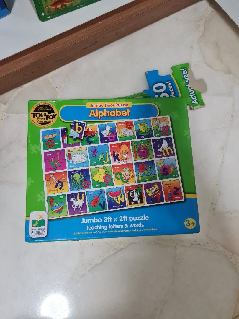 Jumbo Floor Puzzle alphabet and animals, Hobbies & Toys, Toys & Games