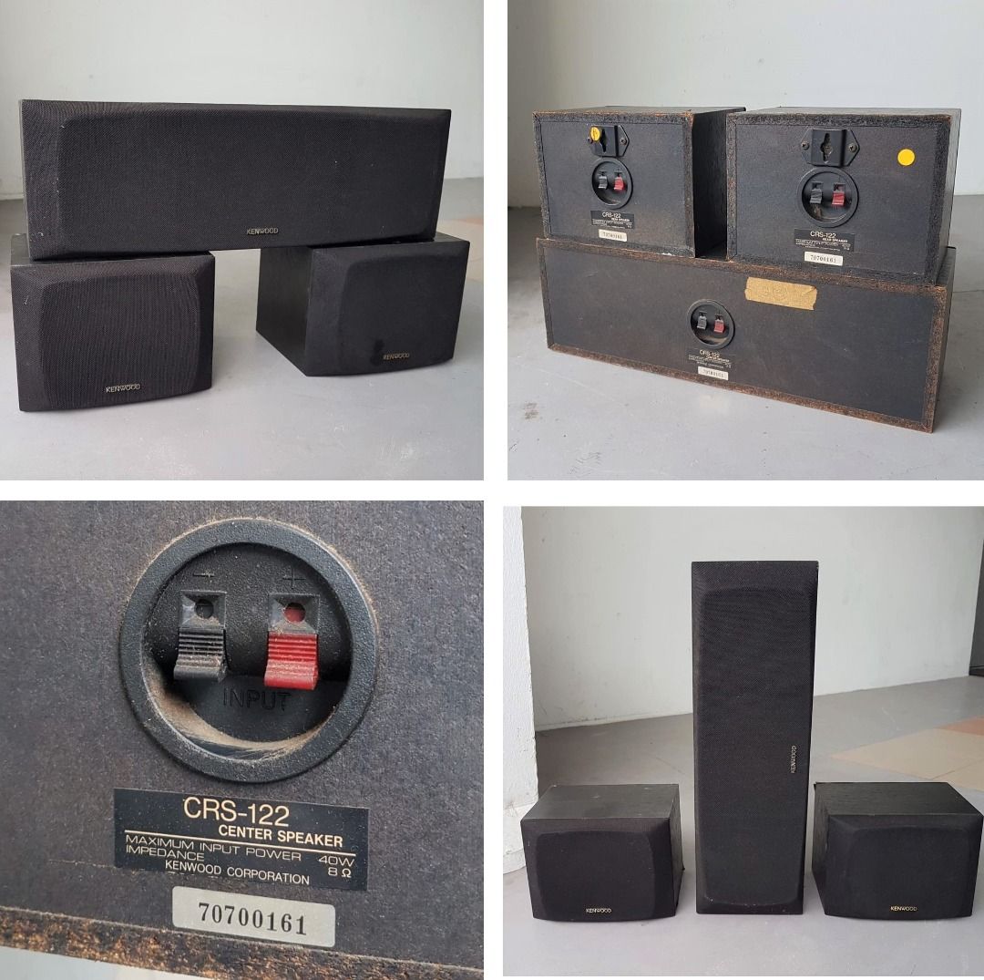 Kenwood Speaker System, Set of 3 Loudspeakers, Model CRS122, Combined