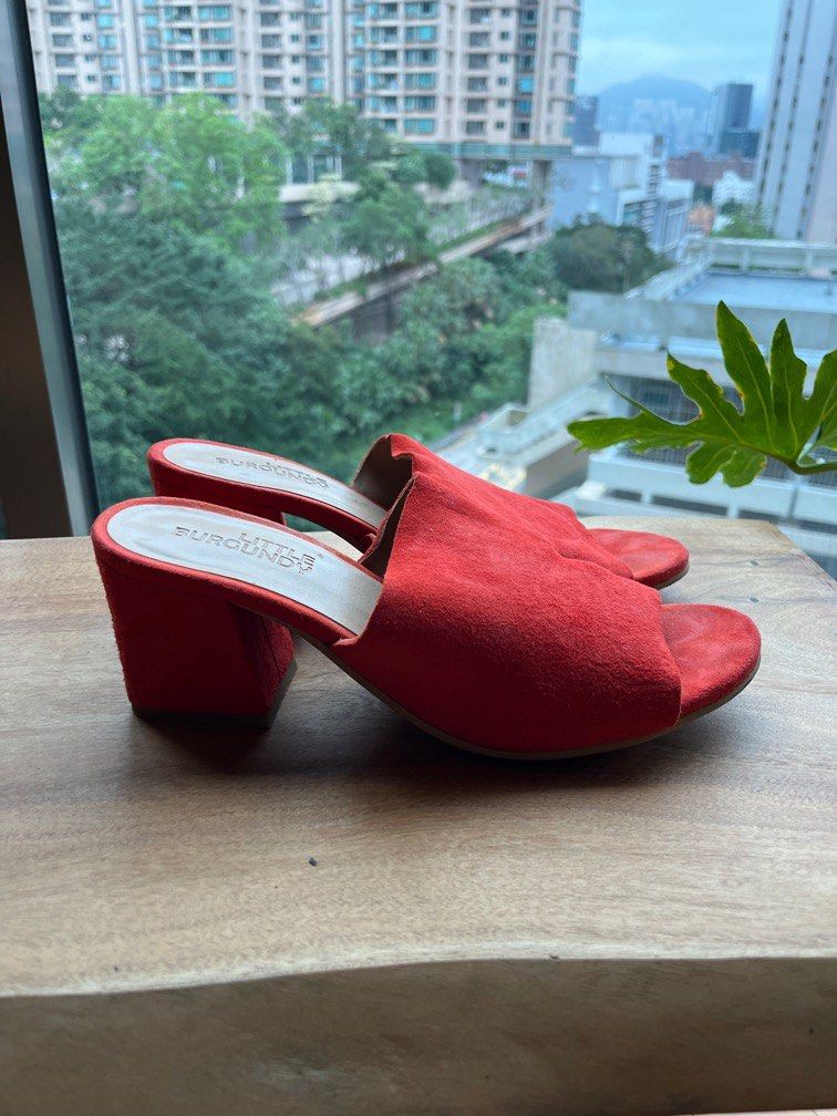 Little Burgundy Red Heeled Loafers Carousell