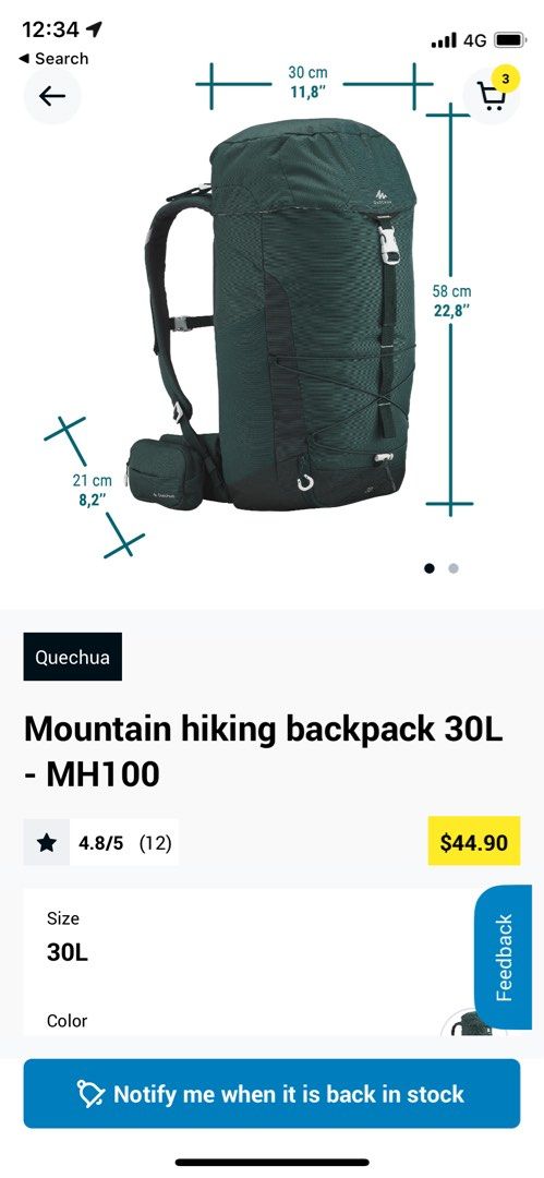 Decathlon store mh100 30l