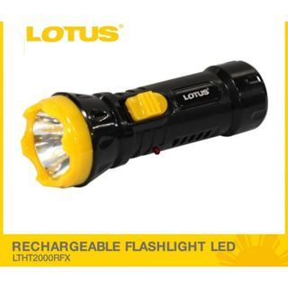 LOTUS 5W Rechargeable LED Flashlight Emergency Flash Light Portable Work Light Handheld PVC Waterproof LTHT2000RFX | 💯% ORIGINAL
