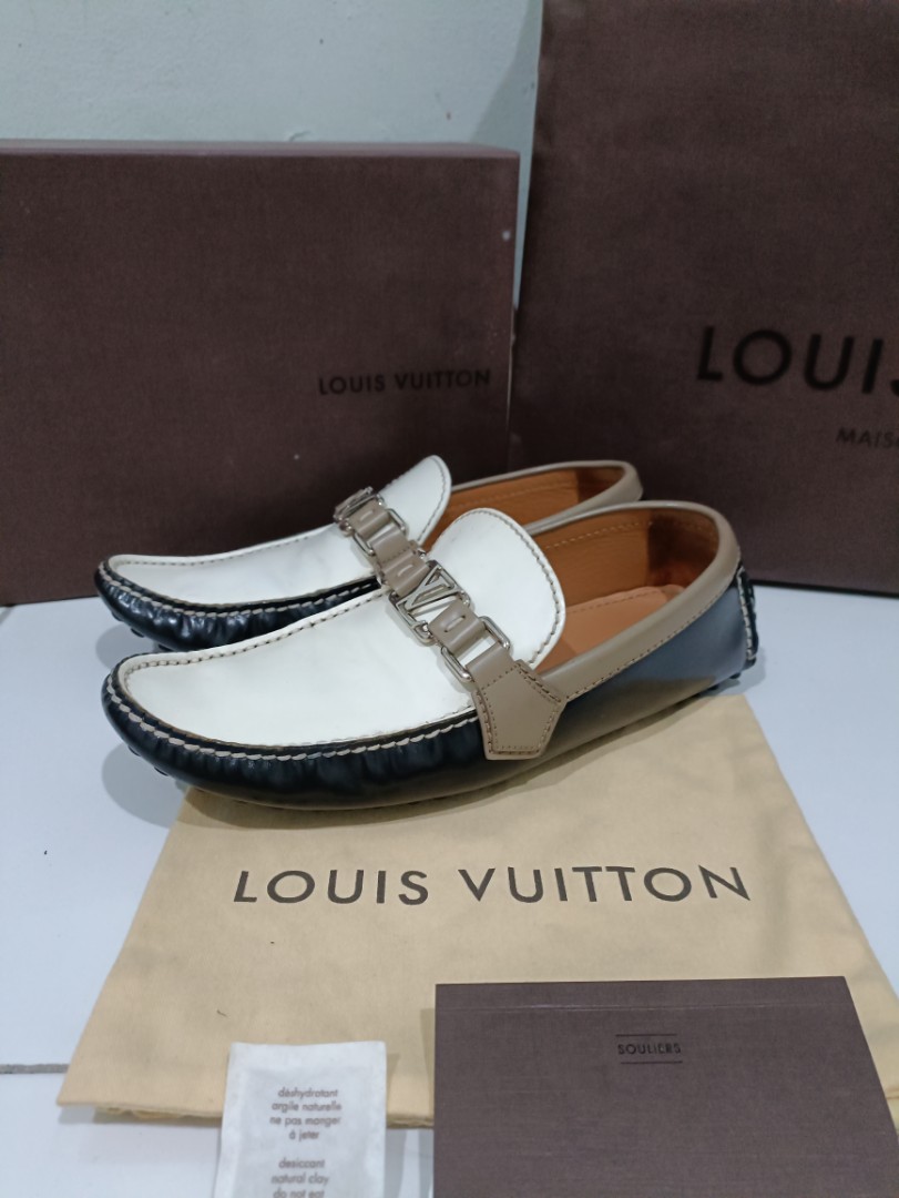 Louis Vuitton Tricolor Leather Hockenheim Loafers Size 42.5 For
