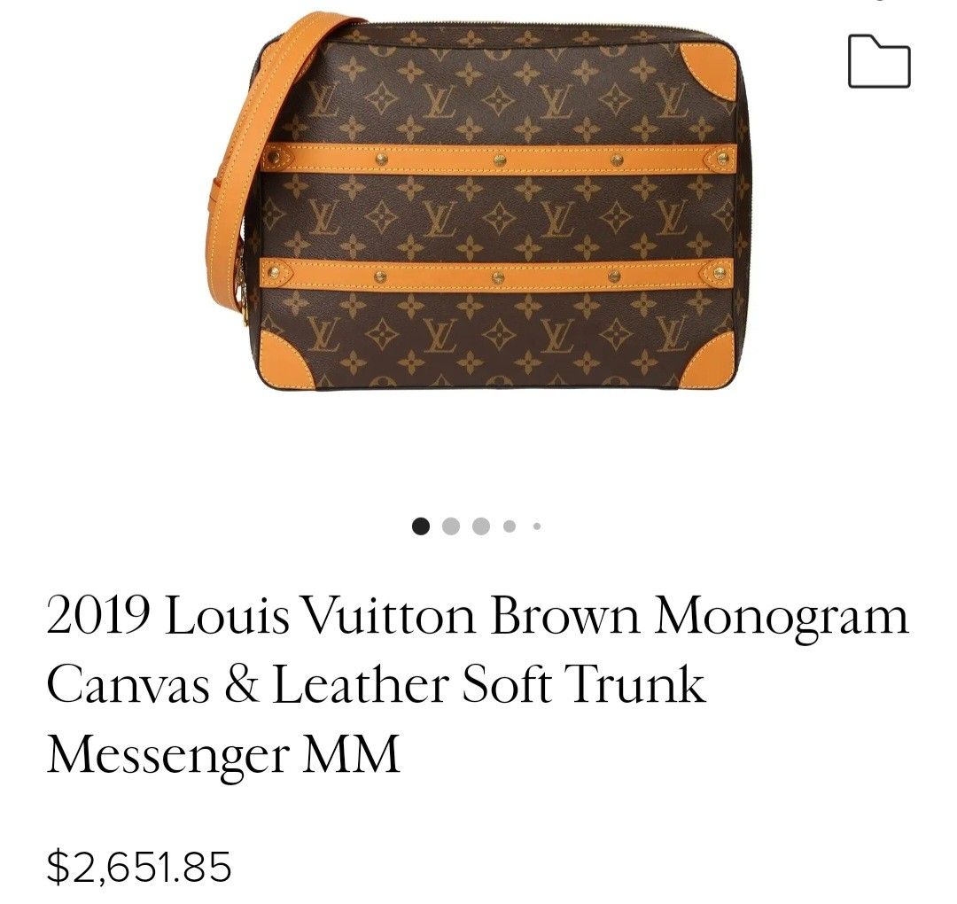 2019 Louis Vuitton Brown Monogram Canvas and Leather Soft Trunk Messenger MM