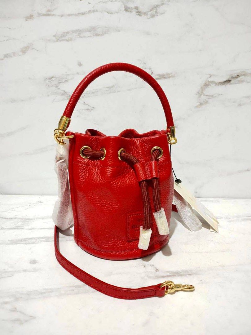 Marc Jacobs Mini Bucket Bag Leather True Red Size 15x16x14, Barang