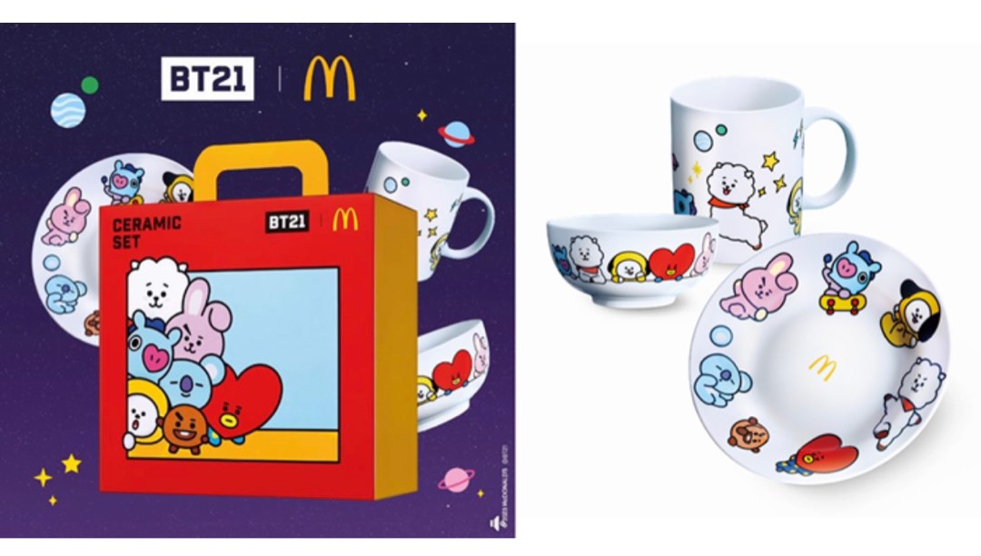 McDonalds BTS Ceramic Set, Furniture & Home Living, Kitchenware