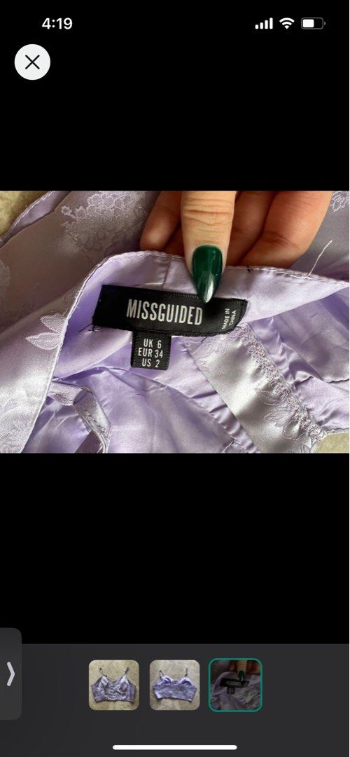 Missguided Satin Purple Top Corset Style/Bralette Style, Women's Fashion,  Tops, Other Tops on Carousell