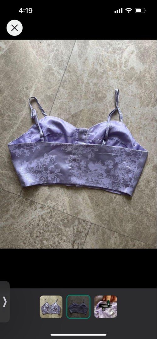 Missguided Satin Purple Top Corset Style/Bralette Style, Women's Fashion,  Tops, Other Tops on Carousell