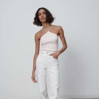 Never Worn Just Washed Zara Knit Halter Cropped Top