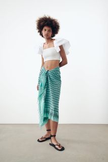 Never Worn Just Washed Zara Ruffle Sleeve Smocked Crop Top