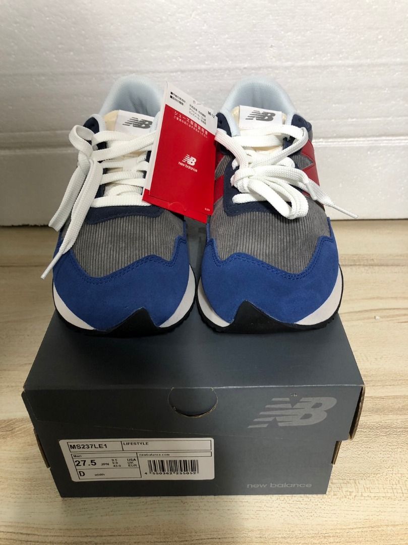 New Balance MS237LE1(深藍/灰色/紅) 尺寸US9.5/27.5CM, 他的時尚, 鞋, 運動鞋在旋轉拍賣