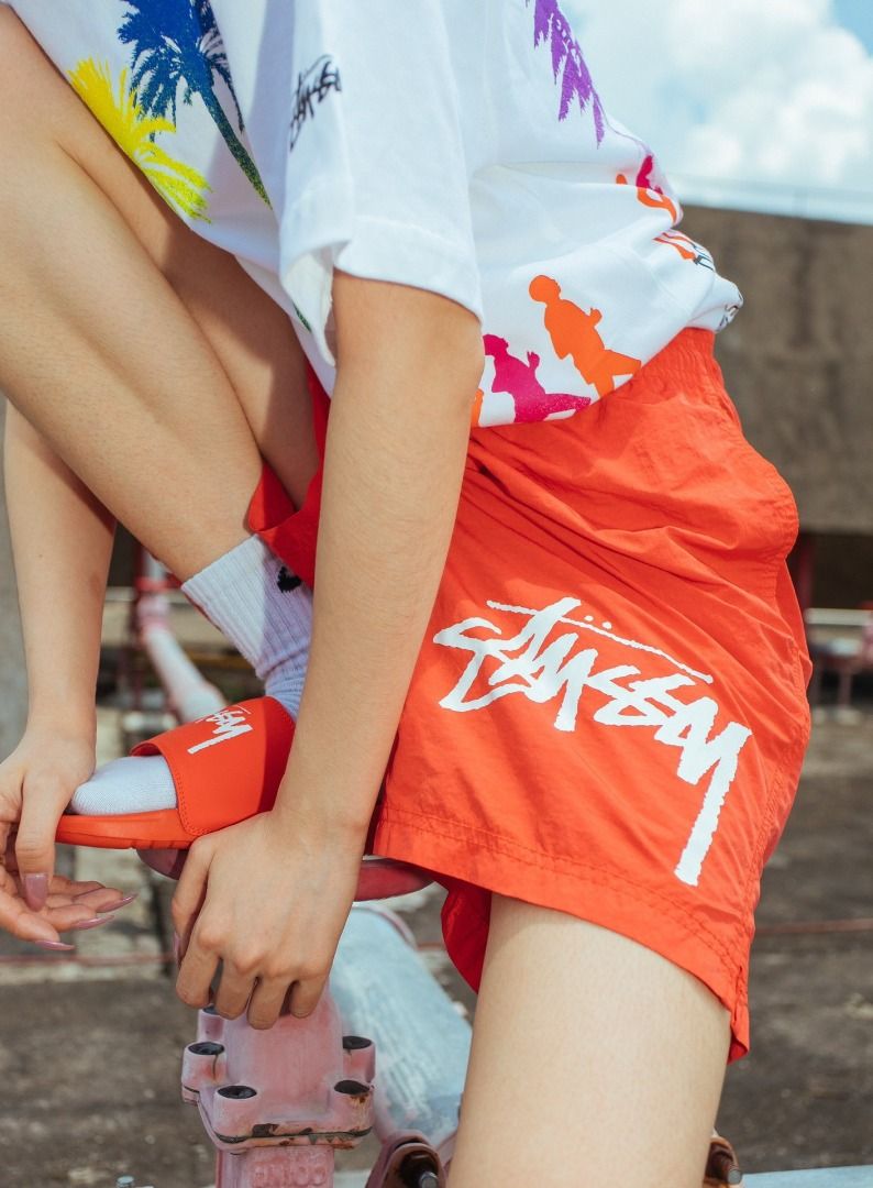Red stussy shorts hot sale