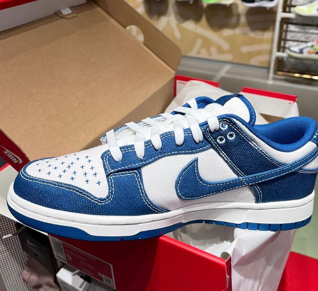 Nike Dunk Low Industrial Blue Sashiko, 男裝, 鞋, 波鞋- Carousell