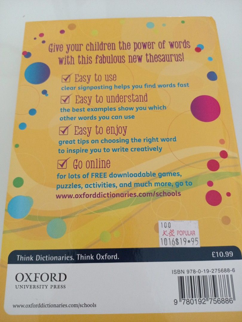 Oxford Junior Thesaurus, Hobbies & Toys, Books & Magazines, Assessment