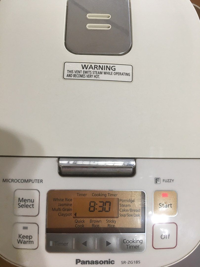 Panasonic Rice Cooker 1.8 litres SRZG185, TV & Home Appliances