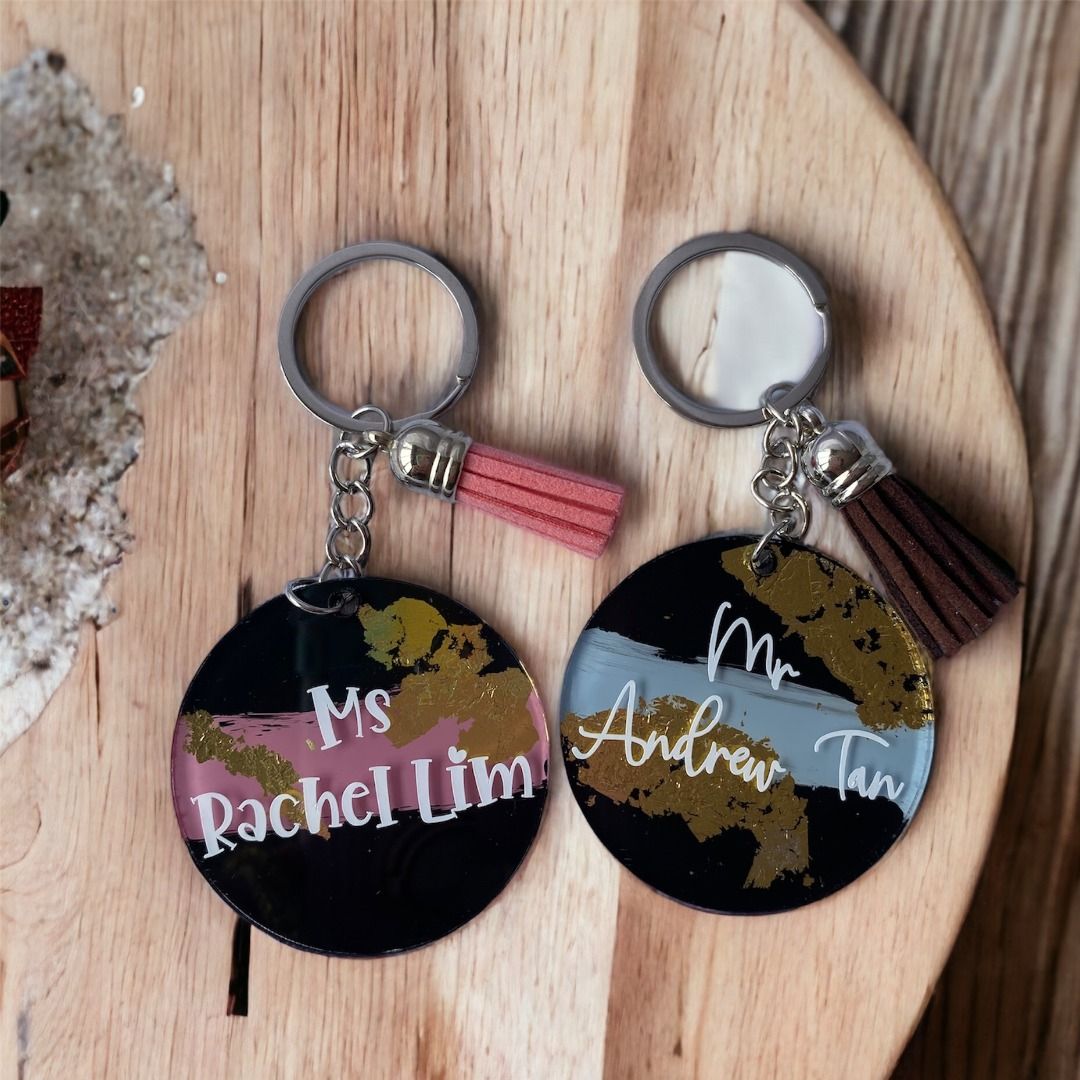 Personalized Keychain with Gold Perfect for Teacher s Day Mother s Day Father s Day Gifts etc