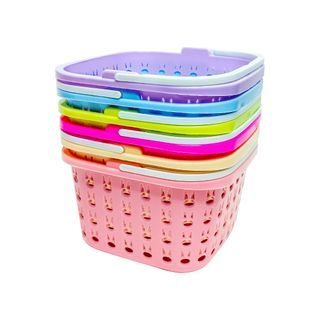 Plastic Basket with Handle Clothes Pegs Laundry Clothespin Storage organizer