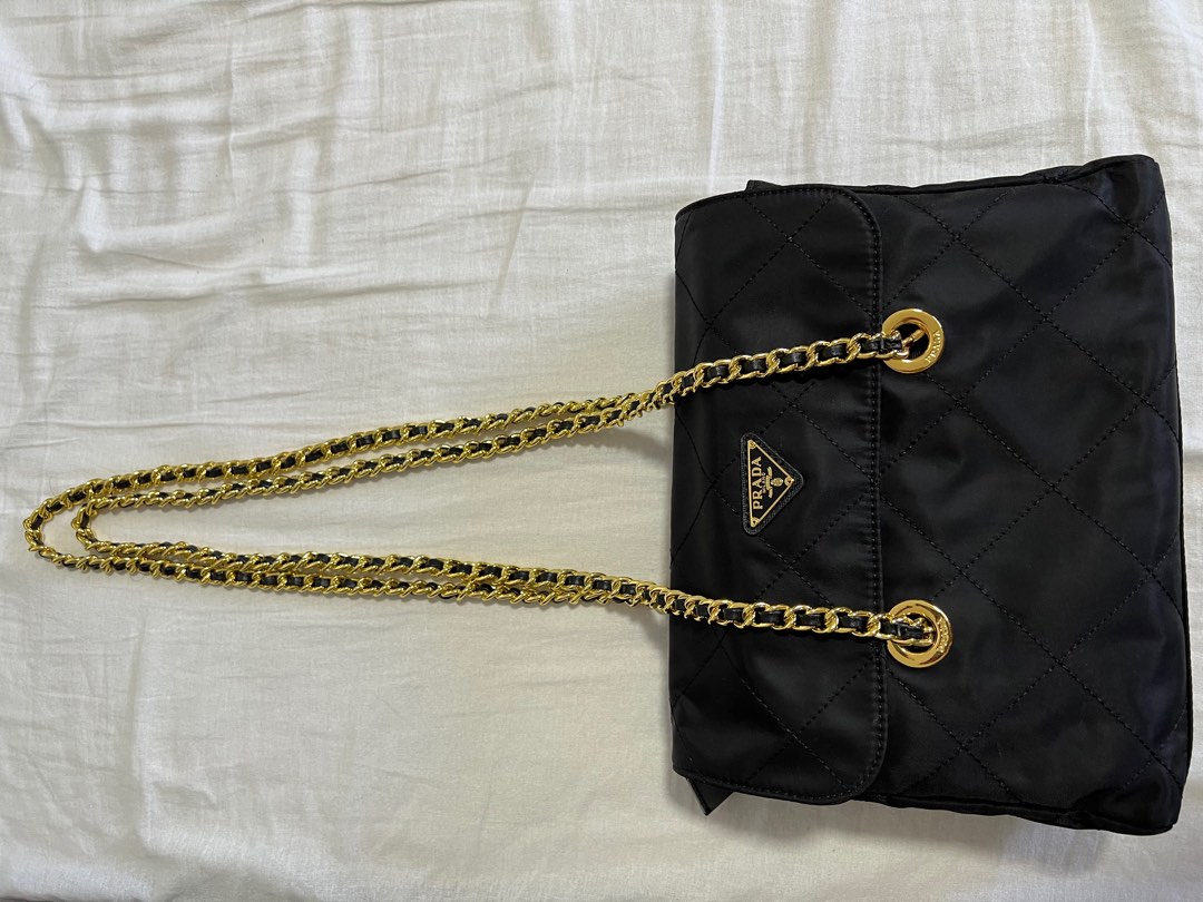 Prada nylon hotsell gold chain