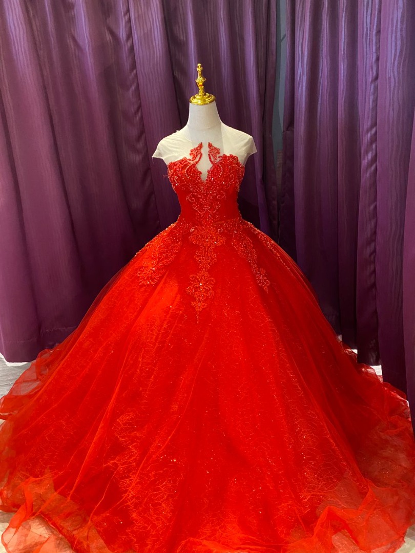 Red Luxury Gown, Women's Fashion, Dresses & Sets, Evening Dresses